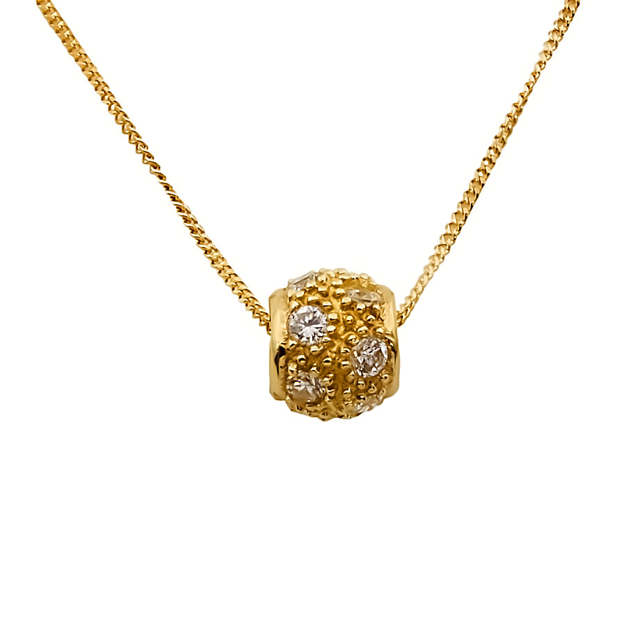 9ct Gold Cubic Zirconia Pendant with Chain